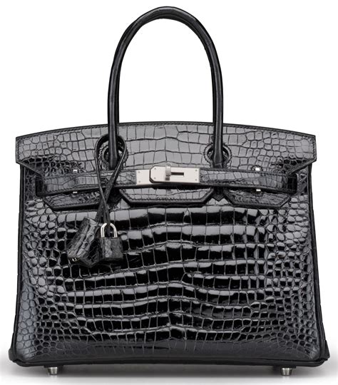 hermes crocodile bag black